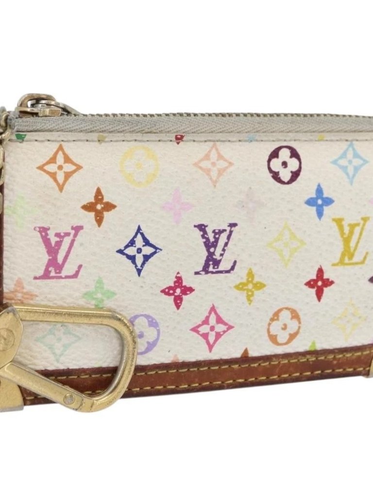 Louis Vuitton Multicolor Pochette Cles Coin Purse White
